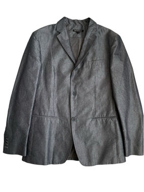 John Varvatos Blazer Mens 40 Gray Sport Jacket Linen Cotton Blend